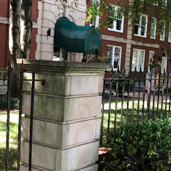 Front Gate Getting New Paint at Crestwood, part of the Buckhead community in Atlanta, GA