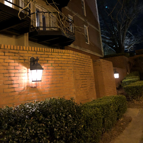 Outside Lanterns Using High-Efficiency LEDs at Crestwood